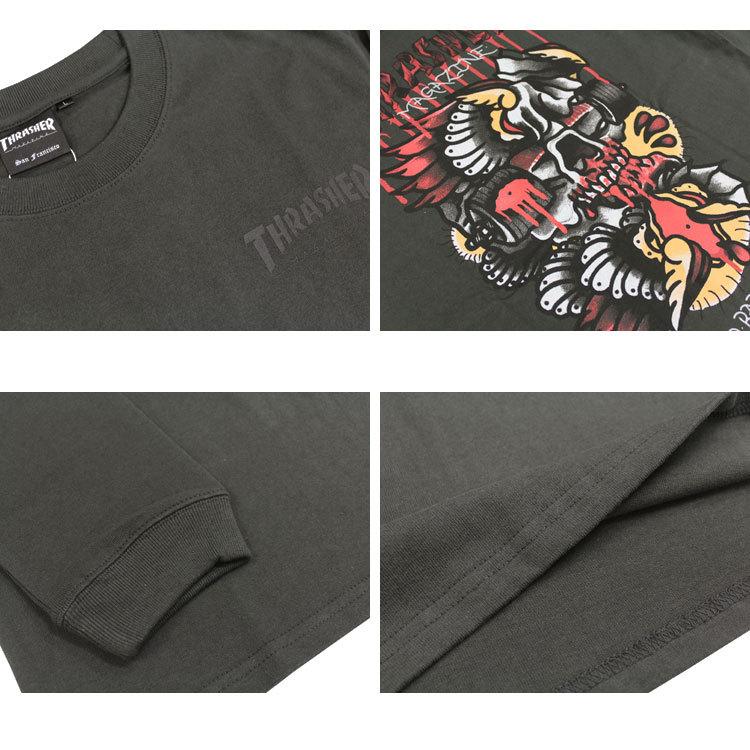 SALE (公式） スラッシャー Tシャツ ロンT THRASHER KEEP BARGING L/S T-SHIRTS 長袖 TEE プリント メンズ レディース ユニセックス 全3色 M-XXL｜rifflepage｜03