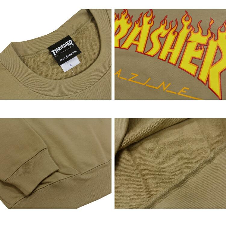 【SALE】アウトレット (公式） スラッシャー トレーナー THRASHER FLAME CREW SWEAT クルー スウェット メンズ レディース ユニセックス 裏毛 全4色 S-XXL｜rifflepage｜04