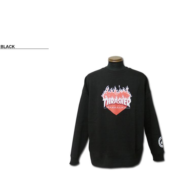 SALE (取扱店限定） スラッシャー トレーナー THRASHER BURNING HEART BIG SILHOUETTE CREW SWEAT クルー スウェット ビッグシルエット オーバーサイズ｜rifflepage｜02