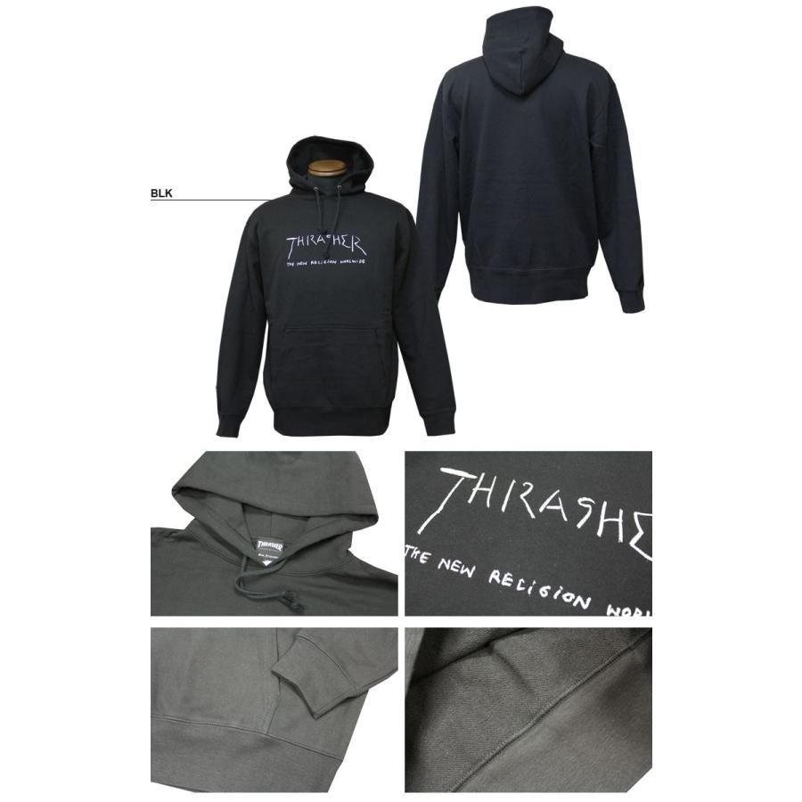 SALE スラッシャー THRASHER スエット パーカー The New Religion Worldwide SWEAT PARKA フードスエット ブラック 黒 グレー ホワイト 白 グリー｜rifflepage｜02