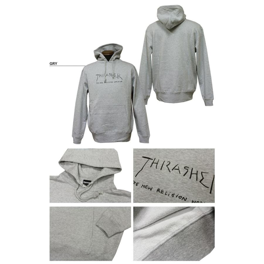 SALE スラッシャー THRASHER スエット パーカー The New Religion Worldwide SWEAT PARKA フードスエット ブラック 黒 グレー ホワイト 白 グリー｜rifflepage｜03