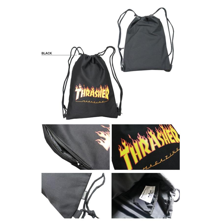 THRASHER（スラッシャー） ナップサック FLAME LOGO CANVAS KNAP SACK
