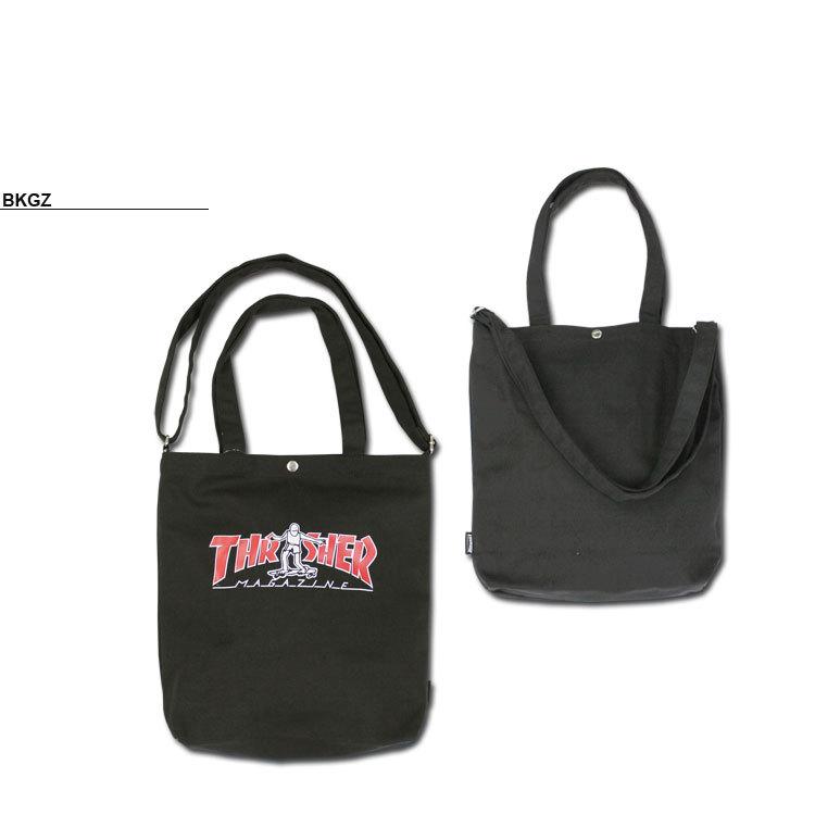 (公式） スラッシャー トートバック ショルダーバック THRASHER BLACK CANVAS 2WAY TOTE SHOULDER BAG M ショルダートート メンズ レディース ユニセックス｜rifflepage｜08