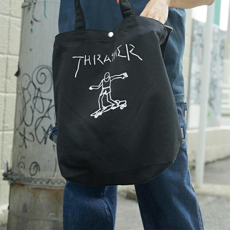 THRASHER フレイムロゴ トートバッグ ブラック THRASHER フレイムロゴ トートバッグ 黒 - メルカリ