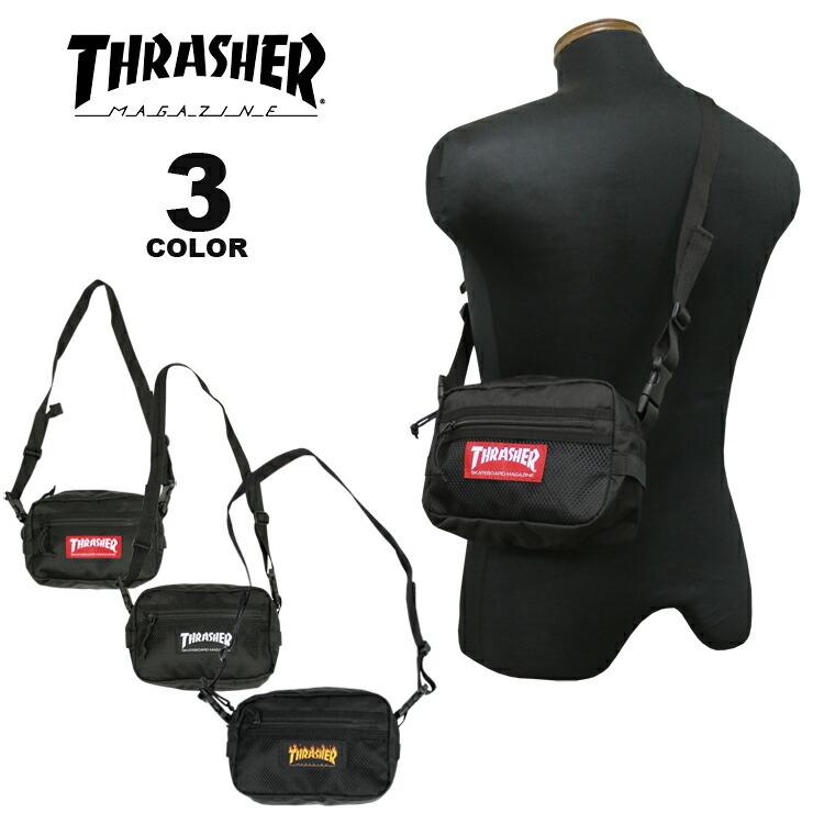 (公式） スラッシャー ショルダーバック THRASHER YOKO SHOULDER BAG ミニショルダー 横型 ポーチ メンズ レディース ユニセックス 全3色｜rifflepage