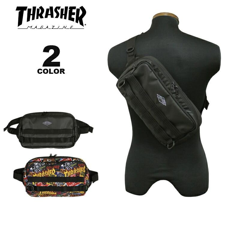 (公式） スラッシャー ウエストバック THRASHER SQUARE WAIST BAG ボディバック メンズ レディース ユニセックス 全2色｜rifflepage