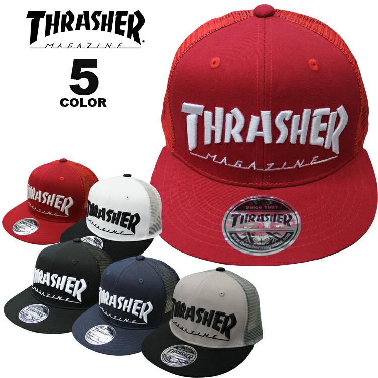 (公式）スラッシャー キャップ THRASHER MAG LOGO MESH CAP 帽子 メンズ レディース ユニセックス メッシュ スナップバック 全5色｜rifflepage