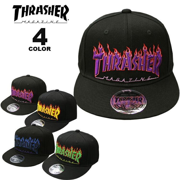 THRASHER (公式）スラッシャー キャップ FLAME LOGO SNAP BACK