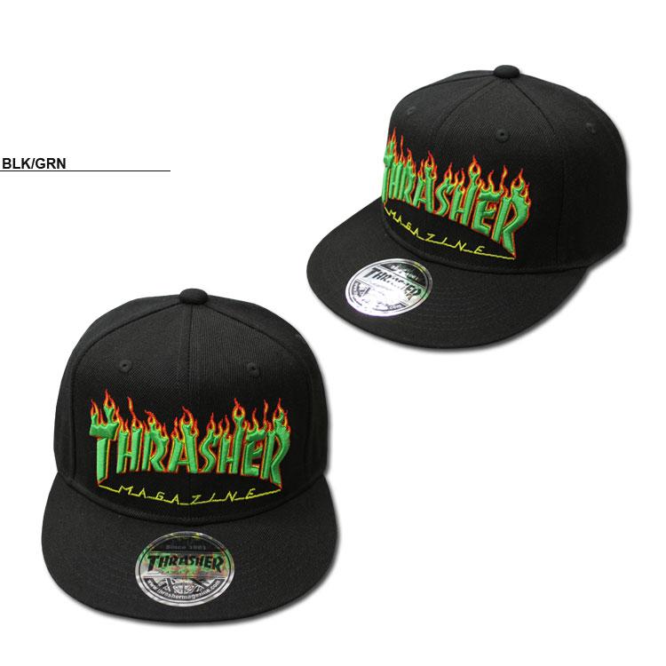 THRASHER (公式）スラッシャー キャップ FLAME LOGO SNAP BACK