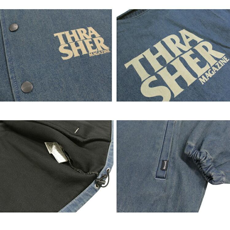 スラッシャー ジャケット THRASHER ANTI LOGO DENIM COACH JACKET メンズ レディース デニム コーチジャケット アウター 上着 全2色 M-XL(公式）｜rifflepage｜05