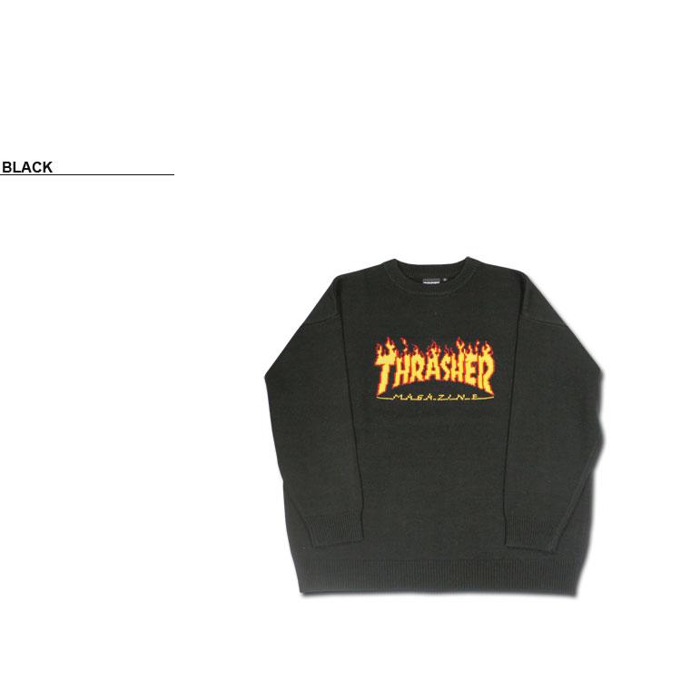 SALE (取扱店限定） スラッシャー クルーネック ニット THRASHER SP FLAME LOGO BIG SILHOUETTE CREW NECK KNIT セーター SWEATER ビッグシルエット｜rifflepage｜06