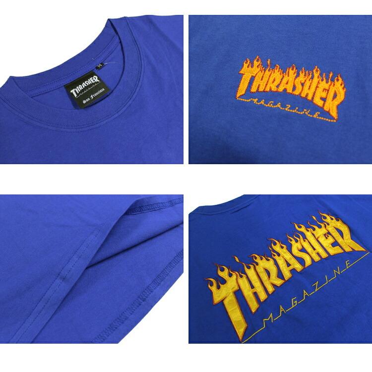 SALE アウトレット (取扱店限定）(公式）スラッシャー Tシャツ THRASHER FLAME BIG SILHOUETTE S/S T-SHIRTS サテン刺繍 TEE ビッグシルエット オーバーサイズ｜rifflepage｜13