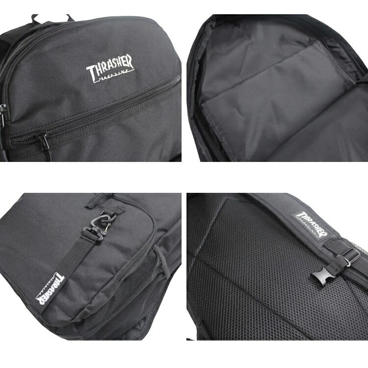 【10%OFF】バックパック　ユニセックス　THRASHER TH-D 25L　BLACK　US表するスケートボード専門誌THRASHER MAGAZINEブランド　送料無料　 THRASHER（スラッシャー） リュック バックパック THRASHER BACK PACK