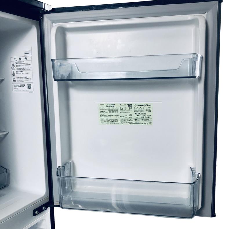 冷蔵庫 中古 シャープ SHARP SJ-D15J-H 2023年製 2ドア 152L ダークグレー ファン式 両方開き 一人暮らし 大きめ_4