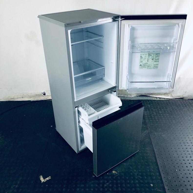 【中古】 アクア AQUA 冷蔵庫 一人暮らし 2019年製 2ドア 126L シルバー ファン式 右開き AQR-J13H(S)