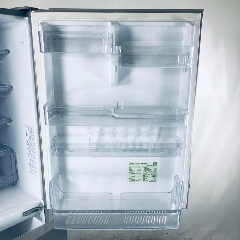 冷蔵庫 中古 アクア AQUA AQR-361D(S) 2015年製 4ドア 355L シルバー  
