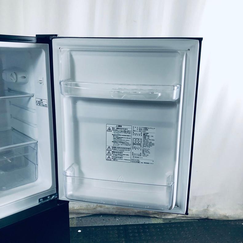 ニトリ 冷蔵庫 中古 NTR-106BK 2022年製 2ドア 106L ブラック 直 ニトリ 冷蔵庫 中古 NTR-106BK 2022年製 2ドア 106L ブラック 直