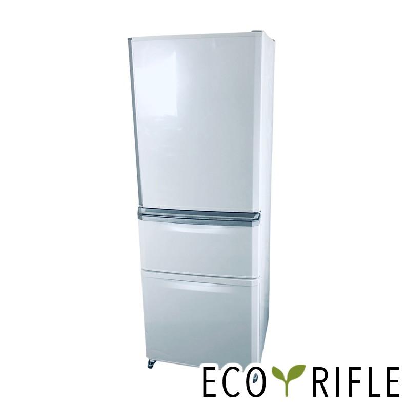 ID:rg221206 【自社配送エリア内限定】三菱 MITSUBISHI 冷蔵庫 ファミリー 中古 2016年製 3ドア 335L ホワイト ファン式 右開き MR-C34Z-W1  【リユース品：状態B】【送料無料】【設置費用無料】 三菱（MITSUBISHI） 冷蔵庫 中古 MITSUBISHI MR-C34Z-W1 2016年製 3