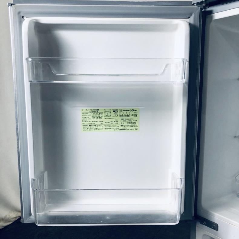 冷蔵庫 中古 シャープ SHARP SJ-D15G-S 2020年製 2ドア 152L シルバー ファン式 両方開き 一人暮らし 大きめの画像