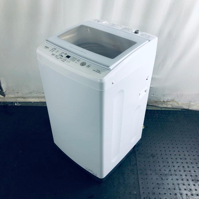洗濯機 中古 アクア AQUA AQW-V7M(W) 2022年製 7.0kg ホワイト 送風  