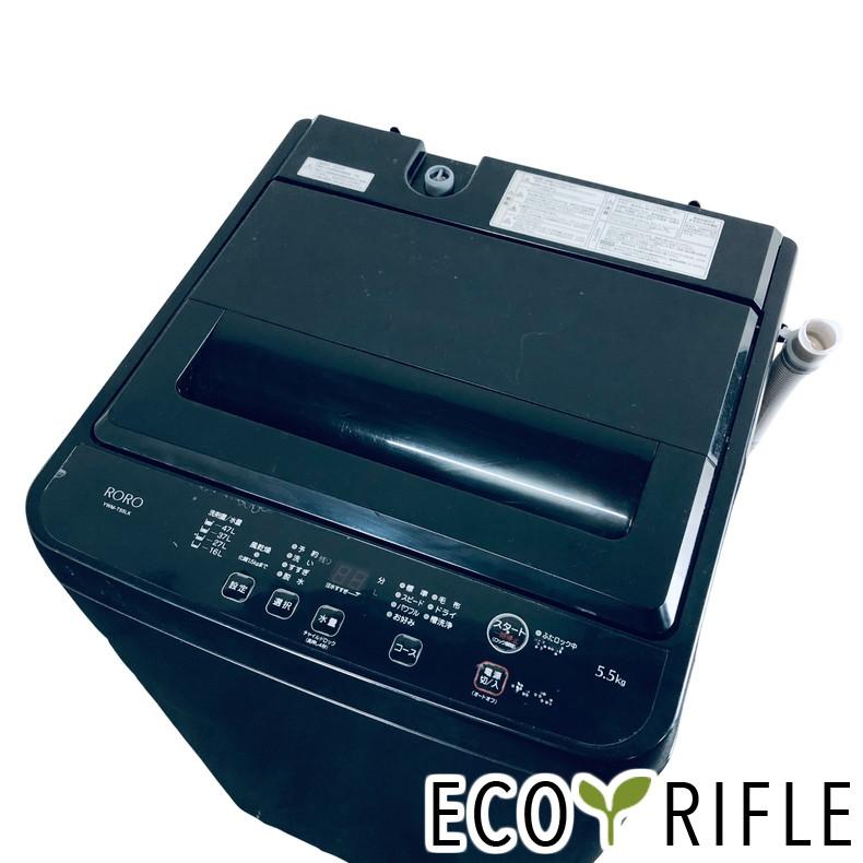 洗濯機 中古 RORO YWM-T55LK 2023年製 5.5kg ブラック 送風 乾燥機能