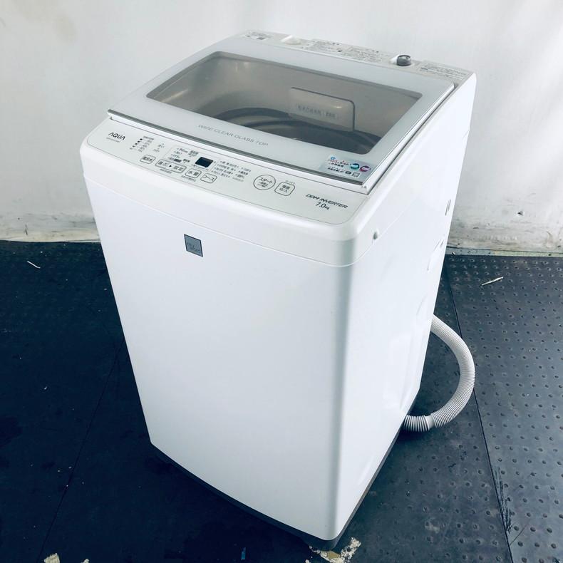 生活家電 2019年製 全自動電気洗濯機 7.0kg AQUA AQW-GV7E7