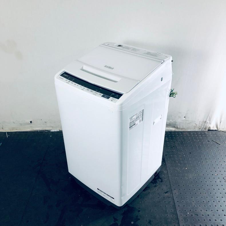 【中古】 日立 HITACHI 洗濯機 一人暮らし 大きめ 2019年製 全自動洗濯機 7.0kg ホワイト 送風 乾燥機能付き BW-V70E(W)｜rifle-eco｜02