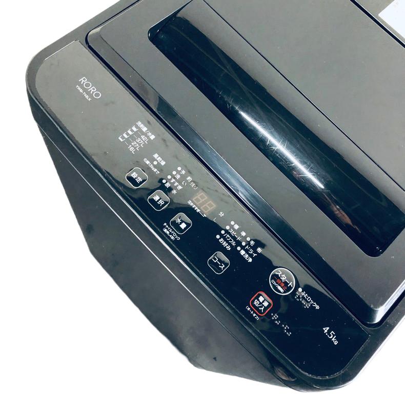 洗濯機 中古 RORO YWM-T45LK 2023年製 4.5kg ブラック 送風 乾燥機能