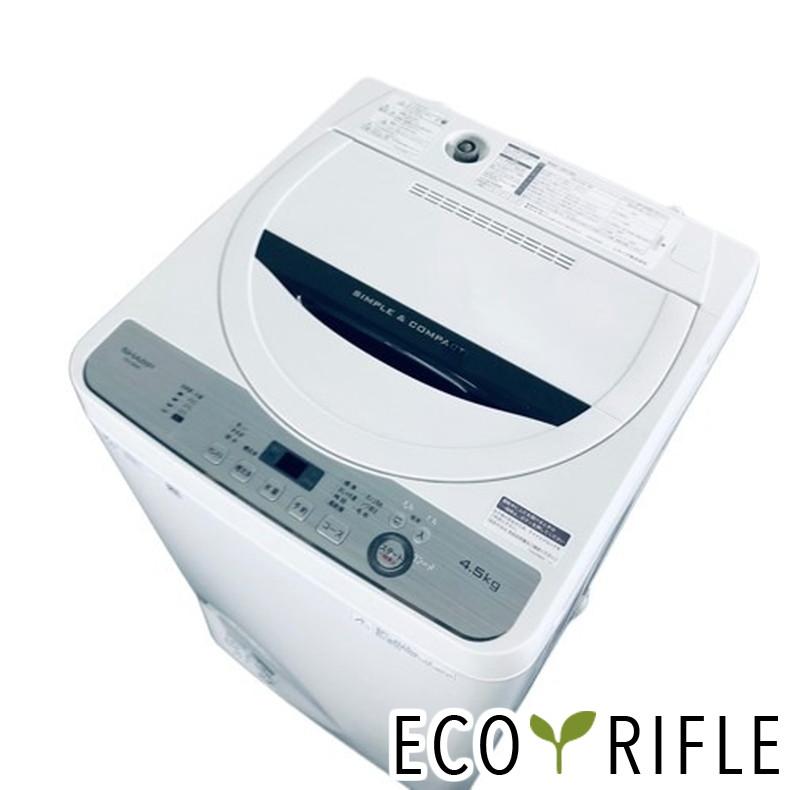 洗濯機 中古 シャープ SHARP ES-GE4C-T 2019年製 全自動 4.5kg  