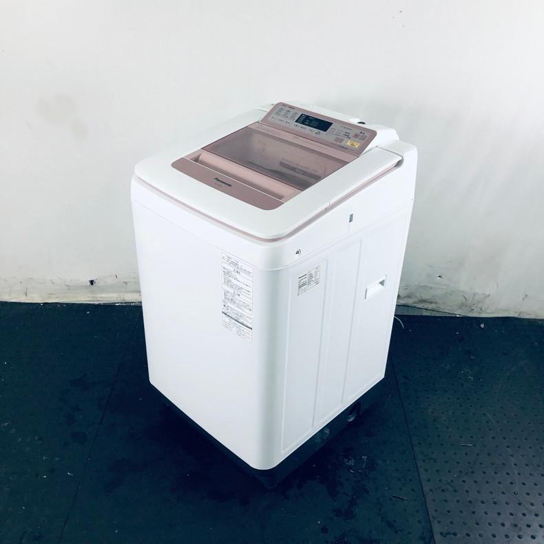 【中古】 パナソニック Panasonic 洗濯機 一人暮らし 大きめ 2016年製 全自動洗濯機 8.0kg ピンク 送風 乾燥機能付き  NA-FA80H2-P