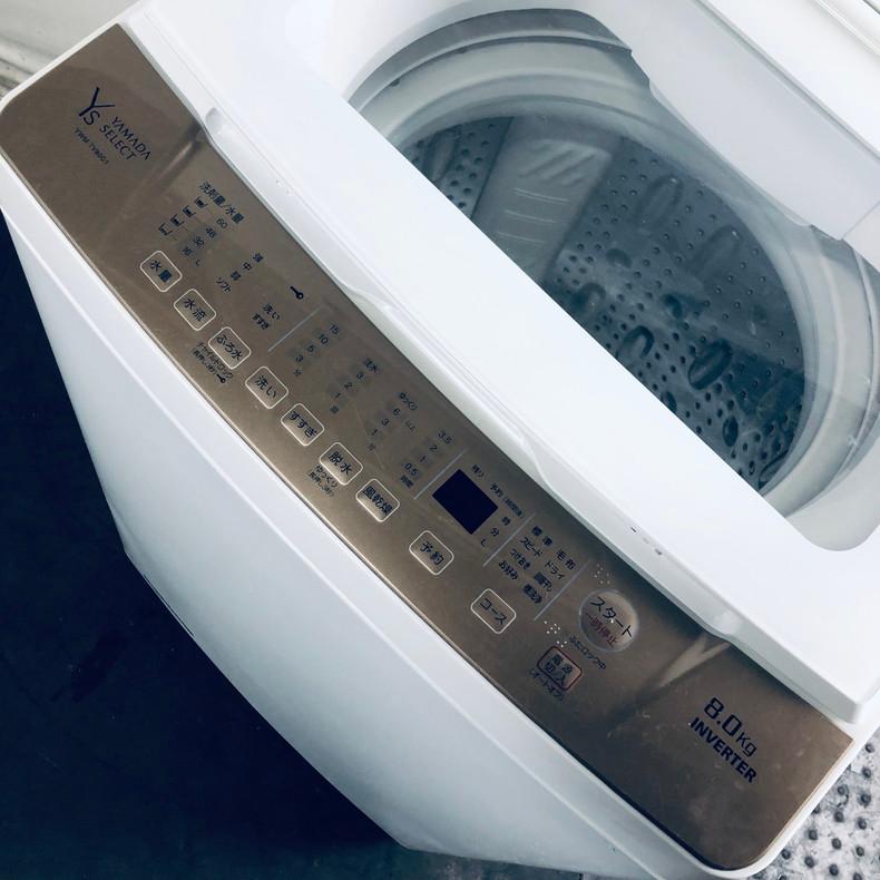 ☆中古￥11,800！YAMADA 8.0kg洗濯機 家電 YWM-TV80G1型 2022年製 幅59