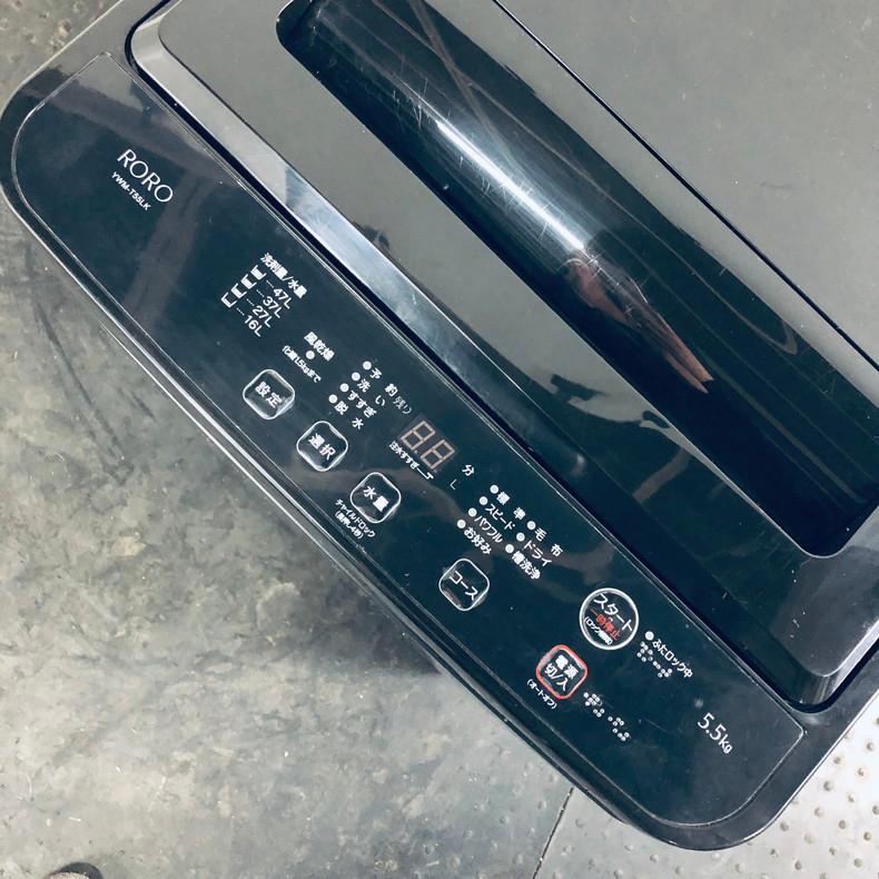 洗濯機 中古 RORO YWM-T55LK 2024年製 5.5kg ブラック 送風 乾燥 洗濯機 中古 RORO YWM-T55LK 2024年製 5.5kg ブラック 送風 乾燥