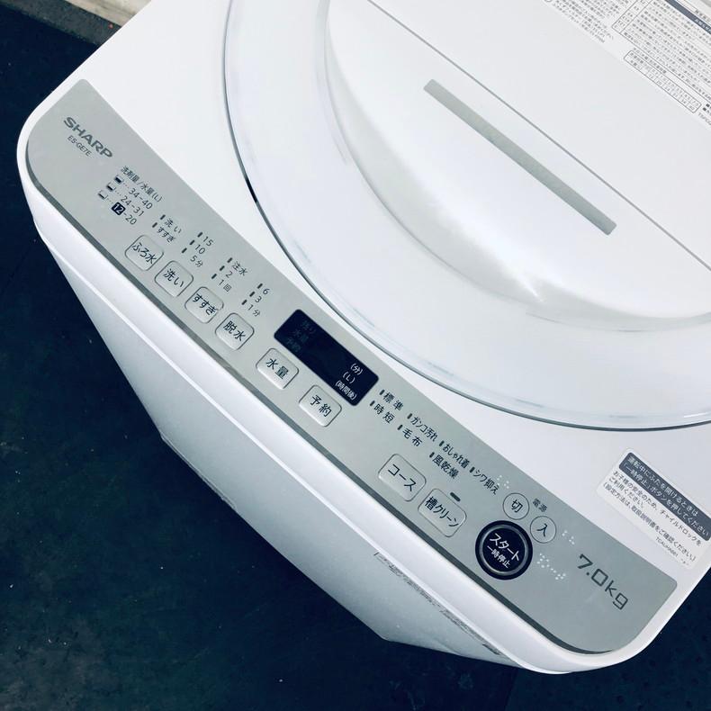 SHARP 洗濯機 中古 シャープ ES-GE7E-W 2021年製 7.0kg ホワイト