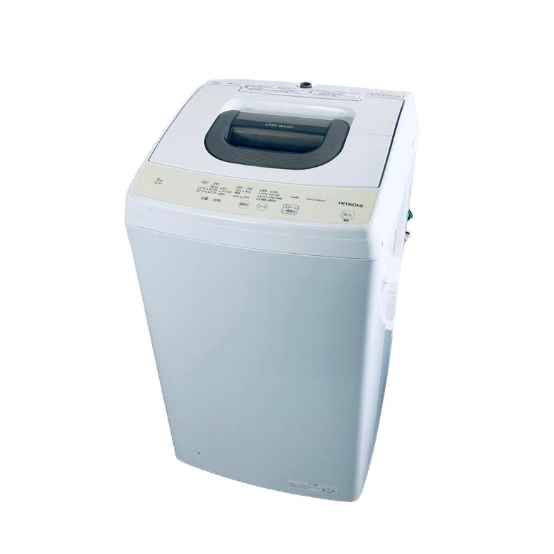 【2024年製】HITACHI NW-50J 縦型洗濯機 5kg 全自動洗濯機 2ステップウォッシュ ピュアホワイト NW-50J-W [洗濯5.0
