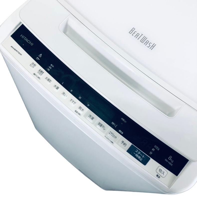 日立（HITACHI） 洗濯機 中古 HITACHI BW-V80E(W) 2019年製 8.0kg 
