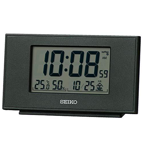 セイコークロック(Seiko Clock) 置き時計 黒メタリック 目覚まし時計 電波 デジタル SQ790K | 