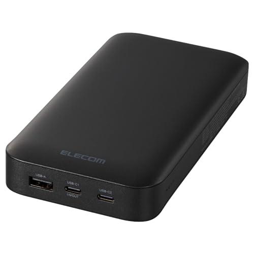 エレコム モバイルバッテリー 20000mAh 合計75W / 65W(単ポート) USB PD対応 3ポート Type-C×2 USB-A×1 | 