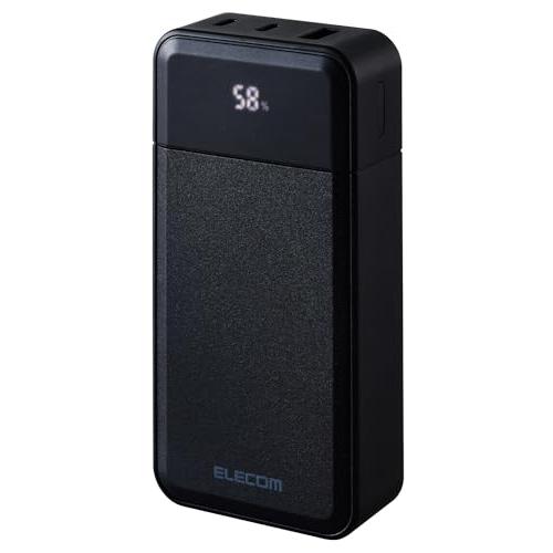 エレコム モバイルバッテリー 30W 10000mAh USB PD対応 3ポート Type-C×2 USB-A×1 EC-C23LBK | 
