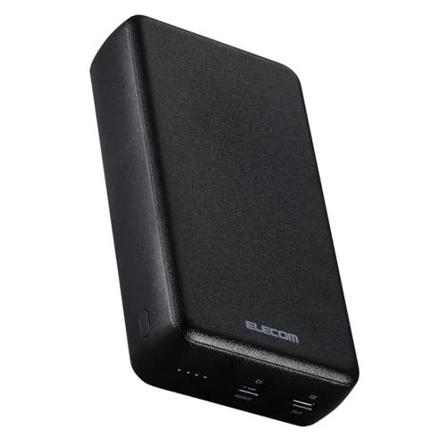 エレコム モバイルバッテリー 20000mAh 20W USB PD対応 2ポート Type-C ケーブル付属別売り EC-C24BK | 