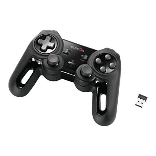 エレコム ワイヤレス ゲームパッド 13ボタン Xinput 振動 連射 ブラック JC-U4113SBK | 