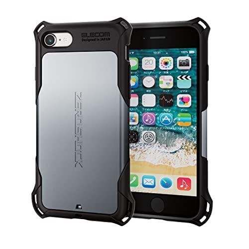 エレコム iPhone SE (第2世代/第3世代) / 8 / 7 用 ケース 耐衝撃 ZEROSHOCK シルバー PM-A22SZEROSV | 