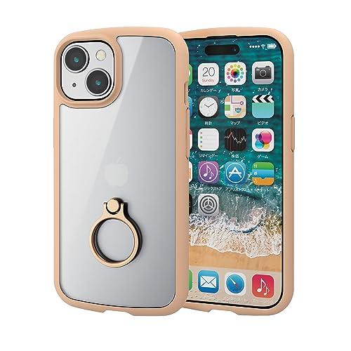 エレコム iPhone15 ケース TOUGH SLIM LITE リング付き 耐衝撃 衝撃吸収 薄型 軽量 ストラップシート付き ストラップホ | 