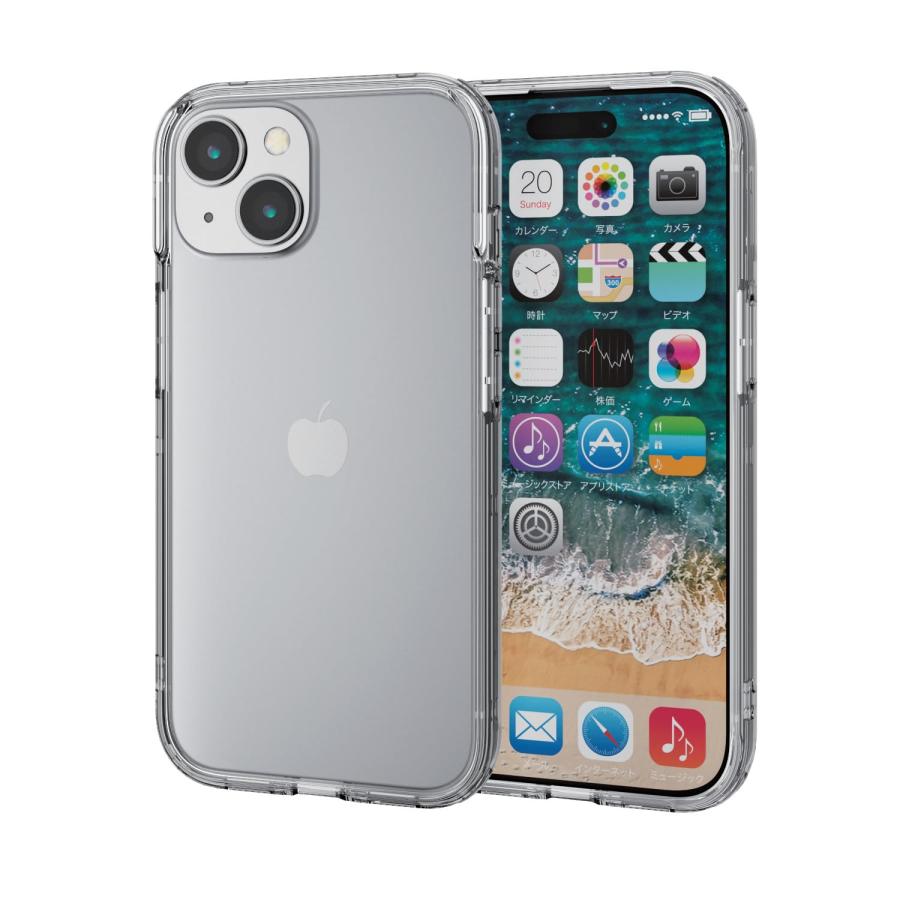 エレコム iPhone15 ケース バンパー 側面保護 耐衝撃 衝撃吸収 ハイブリッド素材 ストラップホール付き ワイヤレス充電対応 Magsa | 