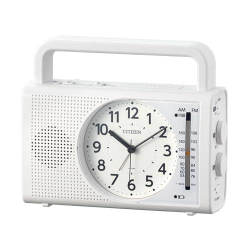 リズム(RHYTHM) シチズン 目覚まし時計 防災 AM/FM ラジオ (ワイドFM 対応) 手回し発電 LED 懐中電灯 4RQ002-003 | 