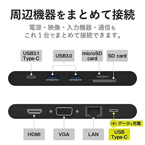 エレコム ドッキングステーション USB-C ハブ PD対応【Type-C×2/USB3.0