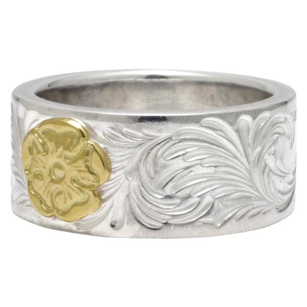 鷲見太郎 TaroWashimi 18Kフラワー付 唐草リング 22号（☆ 【Taro  