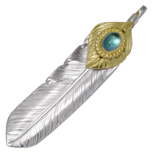 在庫有り 鷲見太郎 Taro Washimi ペンダント Lフライトフェザー02LK18イエローゴールドフライトハートフェザーブルートパーズK18カップ