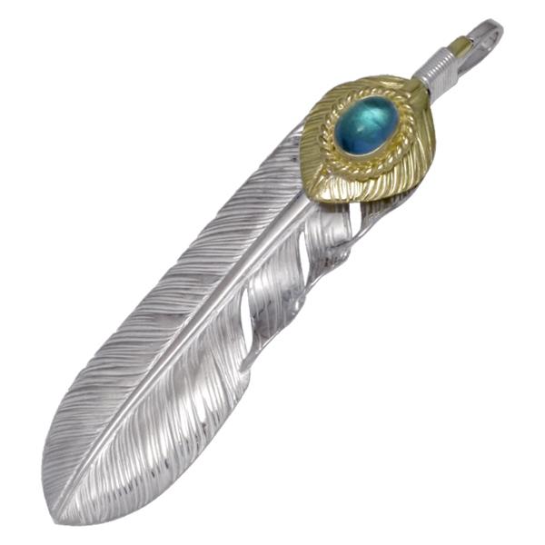 在庫有り 鷲見太郎 Taro Washimi ペンダント Lオールドフェザー01LK18イエローゴールドハートフェザーブルートパーズK18イエローゴールドカップ