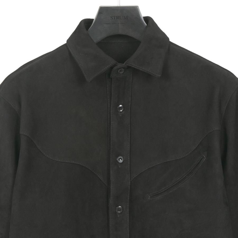 黒*獅様 STRUM スエードウエスタンシャツ シープスエード EDDIE ウエスタンシャツ - BLACK – STRUM OFFICIAL