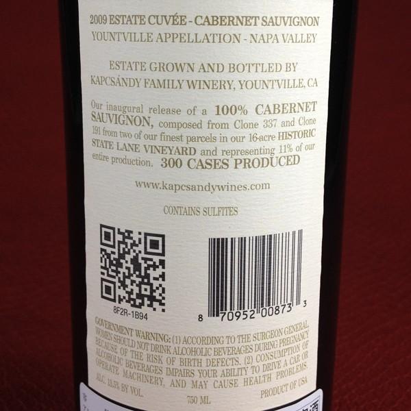 Kapcsandy Family Winery Estate Cuvee State Lane Vineyard [2009] ／キャプサンディ・ファミリー　エステイト・キュヴェ　ステイトレーン・ヴィンヤード　[US] Kapcsandy Family Winery Estate Cuvee State Lane Vineyard ／キャプサンディ ファミリー　エステイト キュヴェ　ステイトレーン ヴィンヤード　 US